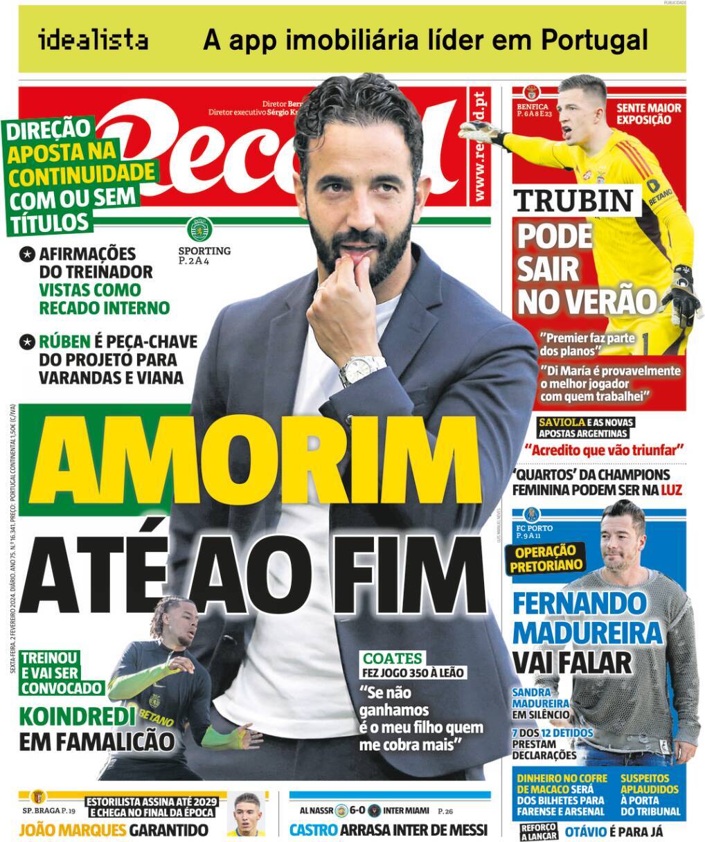 Record: Capa da Edi&ccedil;&atilde;o de sexta-feira, 02 de fevereiro 2024