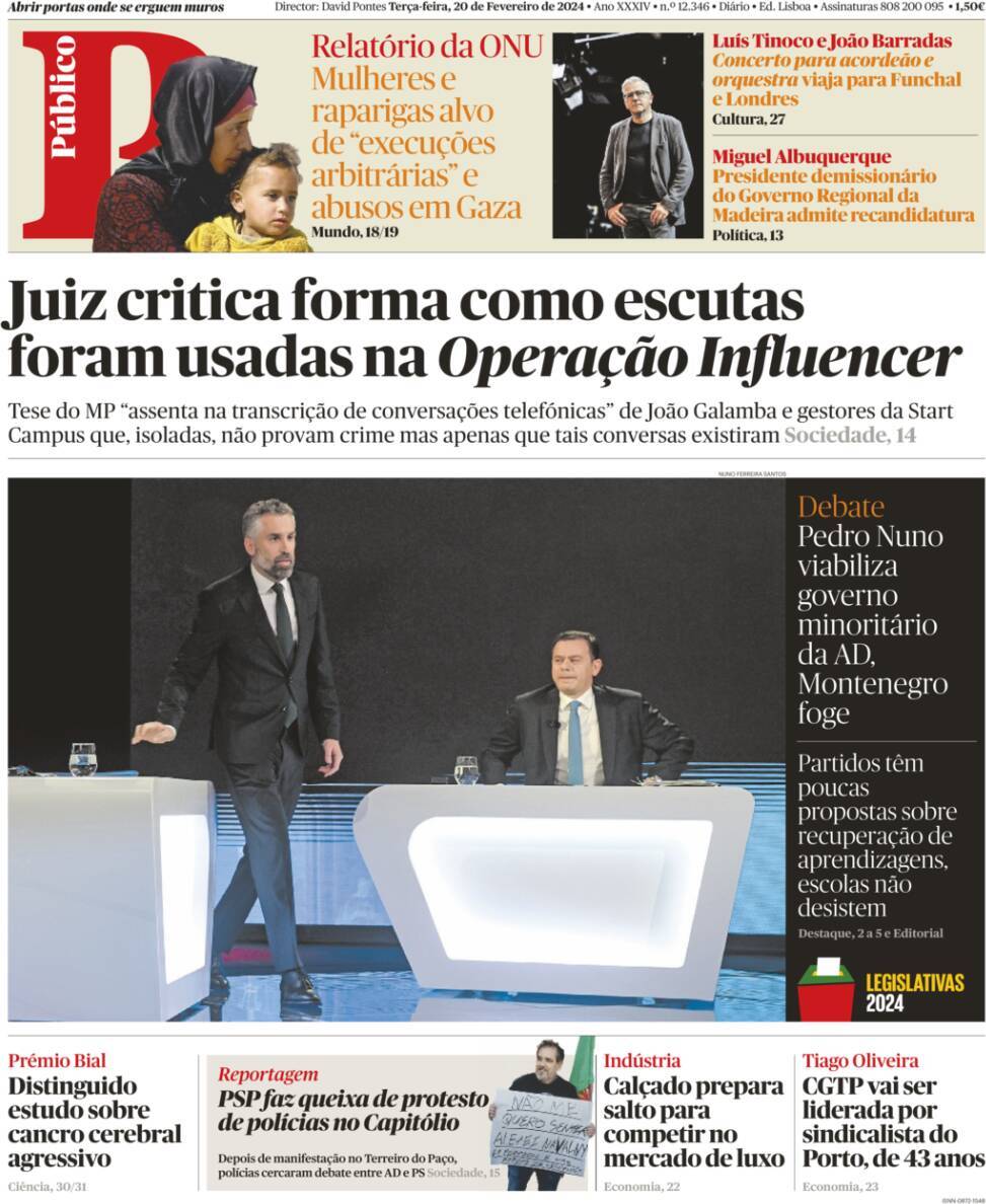 Record: Capa da Edi&ccedil;&atilde;o de ter&ccedil;a-feira, 20 de fevereiro 2024