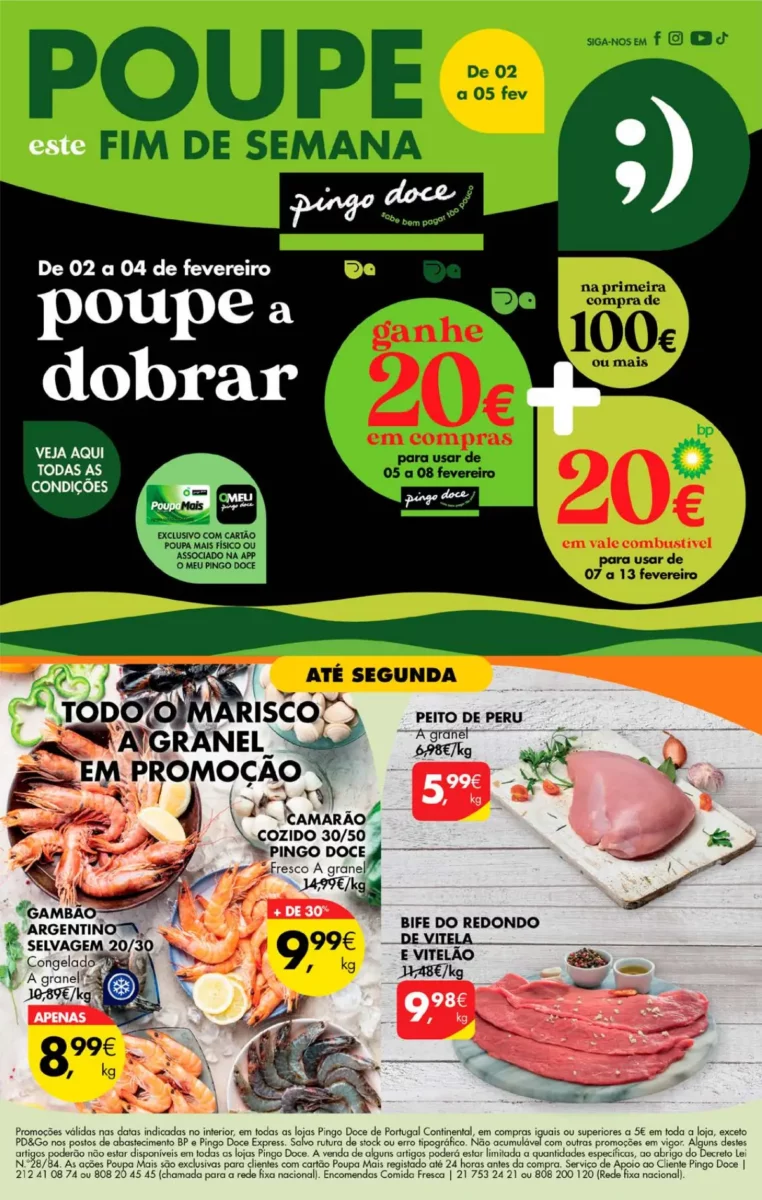 Antevis&atilde;o Folheto Pingo Doce fim-de-semana (2 a 5 fevereiro)