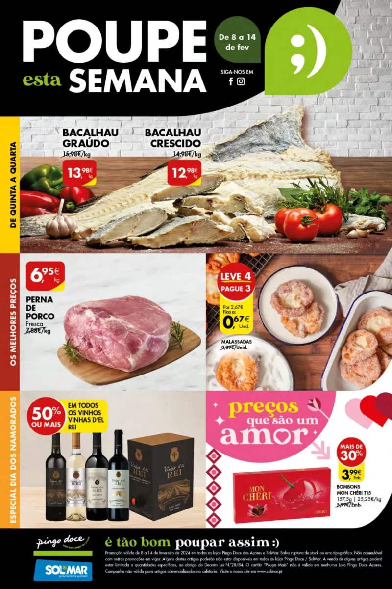 Antevis&atilde;o Folheto Pingo Doce A&ccedil;ores (8 a 14 fevereiro)