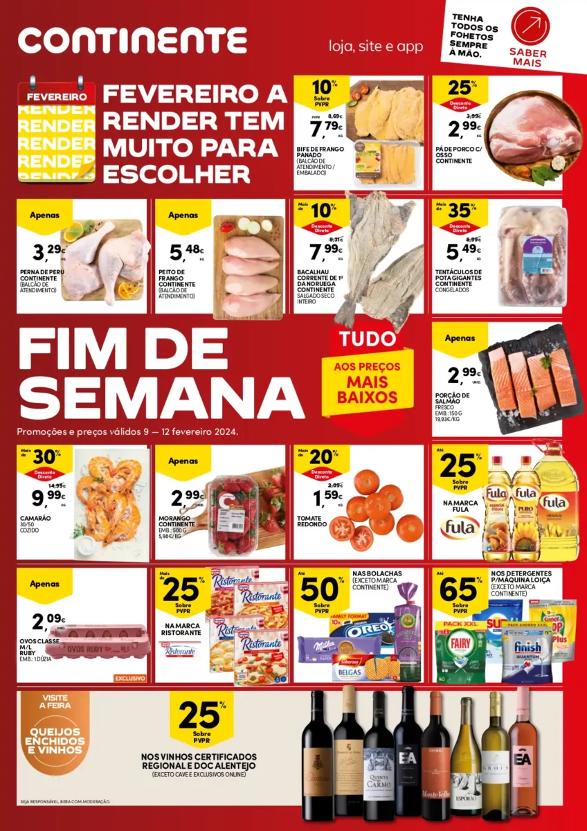 Folheto Continente fim-de-semana (9 a 12 fevereiro)