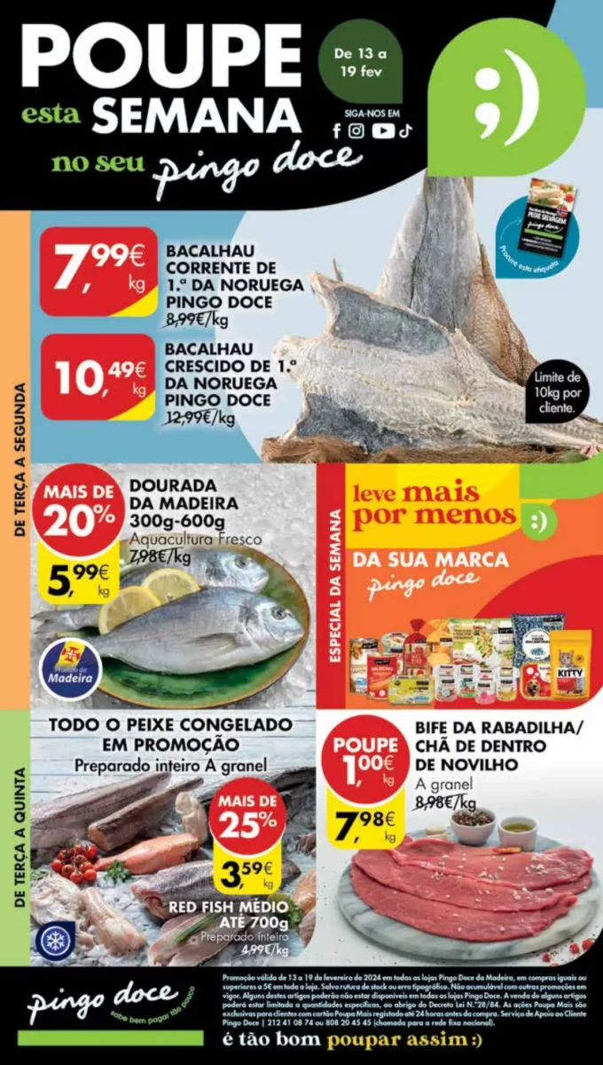 Antevis&atilde;o Folheto Pingo Doce Madeira (13 a 19 fevereiro)