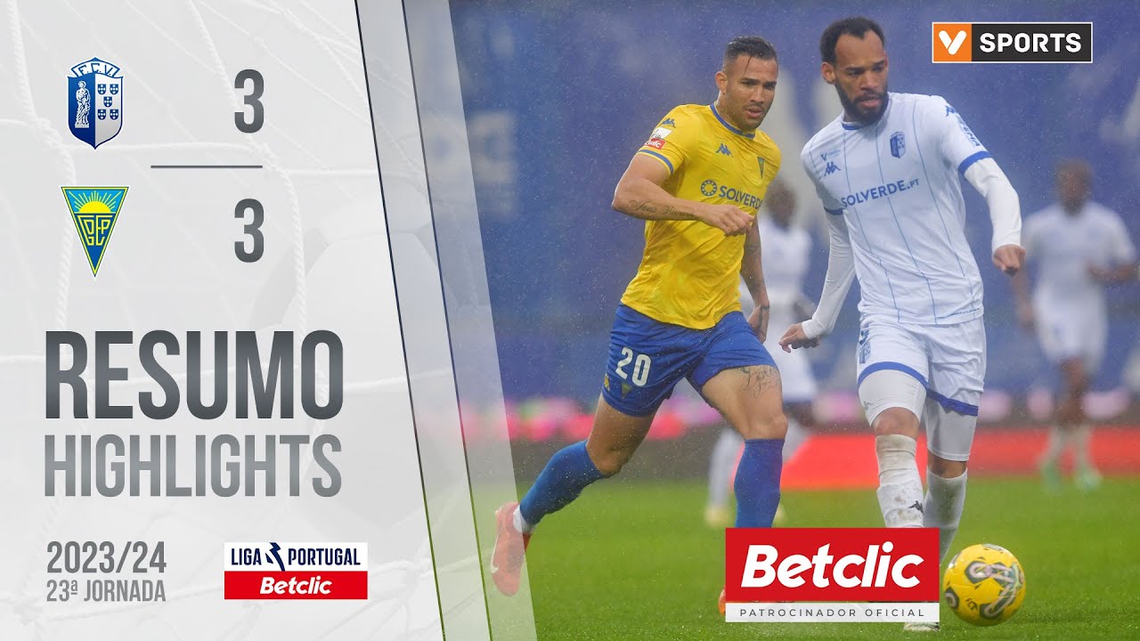 Resumo: Vizela 3-3 Estoril (Liga 23/24 #23)