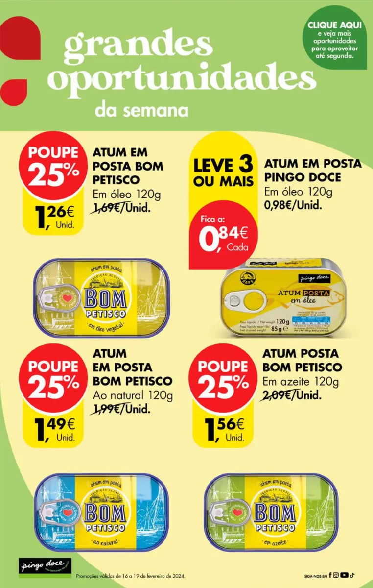 Antevis&atilde;o Folheto Pingo Doce fim-de-semana (16 a 19 fevereiro)