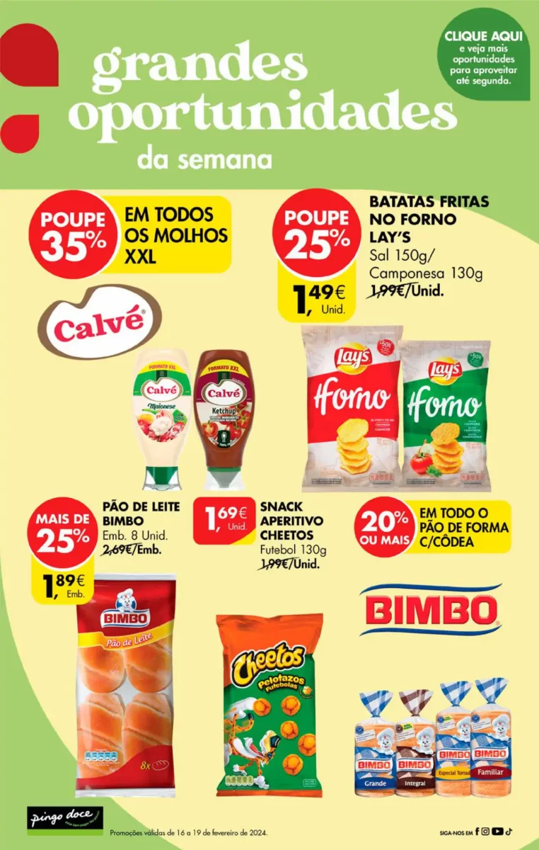 Antevis&atilde;o Folheto Pingo Doce fim-de-semana (16 a 19 fevereiro)