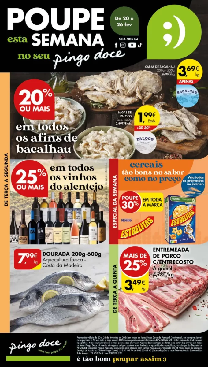 Antevis&atilde;o Folheto Pingo Doce (20 a 26 fevereiro)