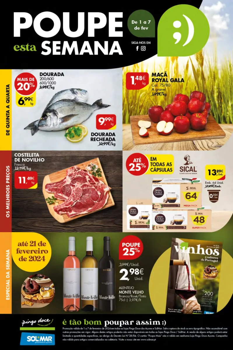 Antevis&atilde;o Folheto Pingo Doce A&ccedil;ores (1 a 7 fevereiro)