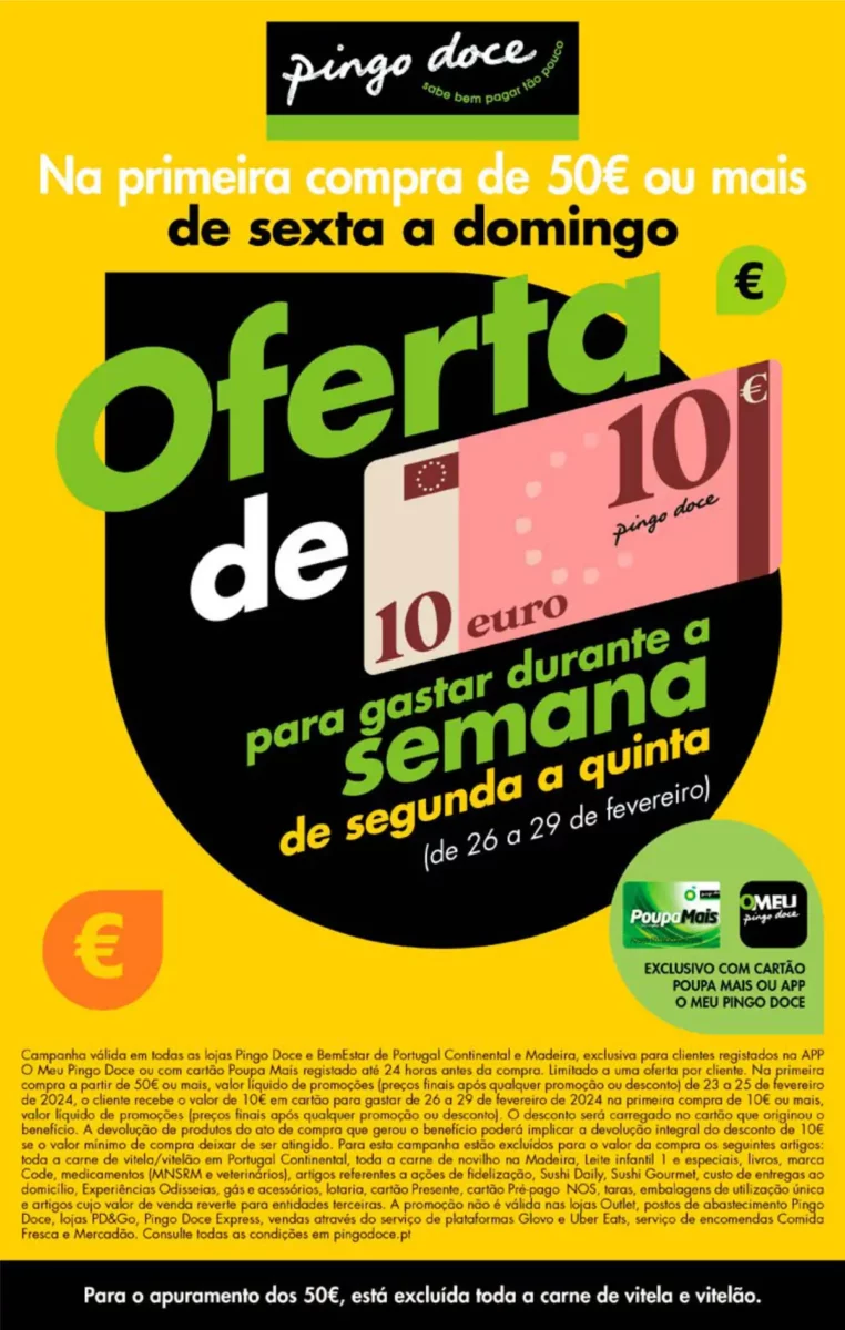 Antevis&atilde;o Folheto Pingo Doce fim-de-semana (23 a 26 fevereiro)