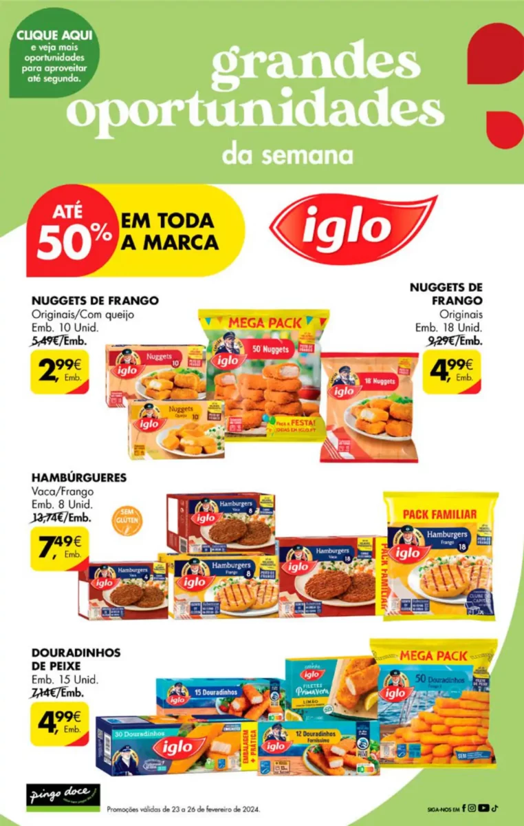 Antevis&atilde;o Folheto Pingo Doce fim-de-semana (23 a 26 fevereiro)