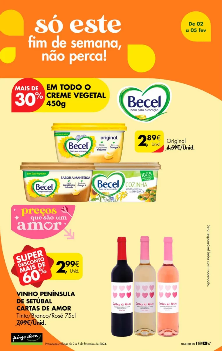 Antevis&atilde;o Folheto Pingo Doce fim-de-semana (2 a 5 fevereiro)