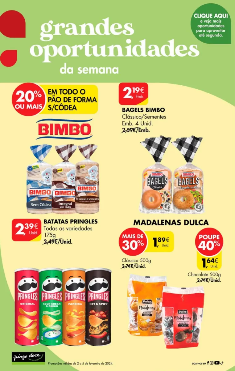 Antevis&atilde;o Folheto Pingo Doce fim-de-semana (2 a 5 fevereiro)