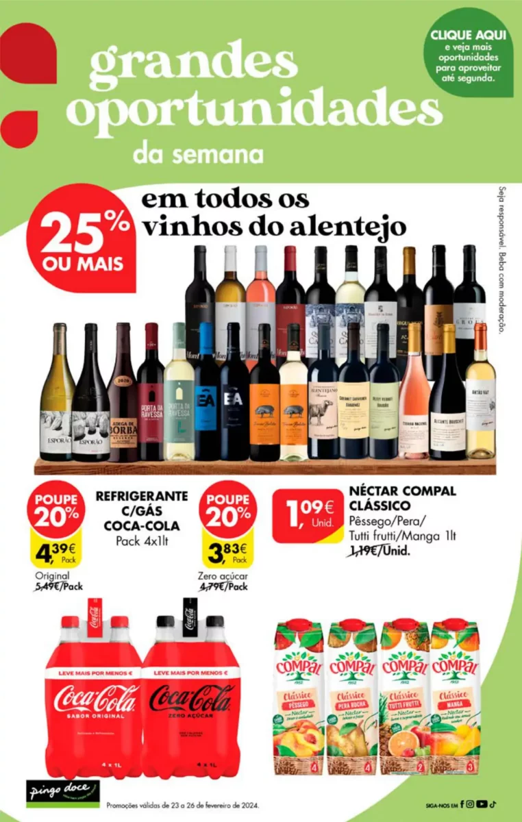 Antevis&atilde;o Folheto Pingo Doce fim-de-semana (23 a 26 fevereiro)