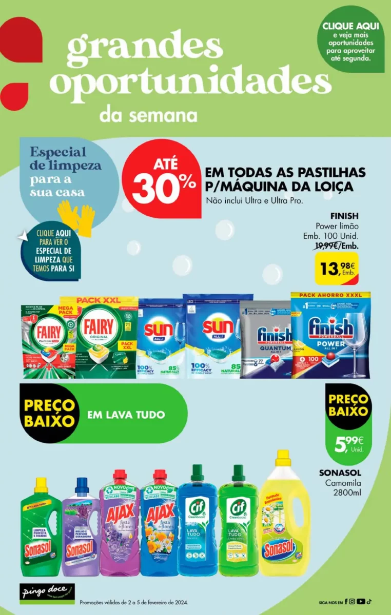 Antevis&atilde;o Folheto Pingo Doce fim-de-semana (2 a 5 fevereiro)