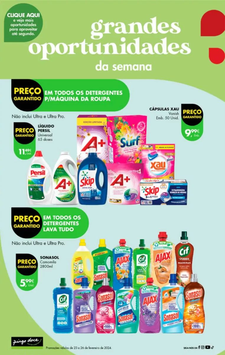 Antevis&atilde;o Folheto Pingo Doce fim-de-semana (23 a 26 fevereiro)