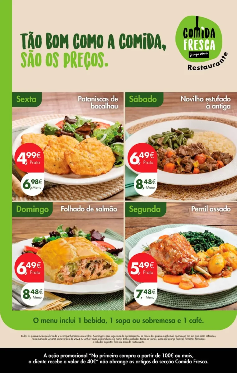 Antevis&atilde;o Folheto Pingo Doce fim-de-semana (2 a 5 fevereiro)