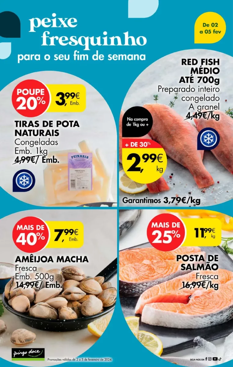 Antevis&atilde;o Folheto Pingo Doce fim-de-semana (2 a 5 fevereiro)