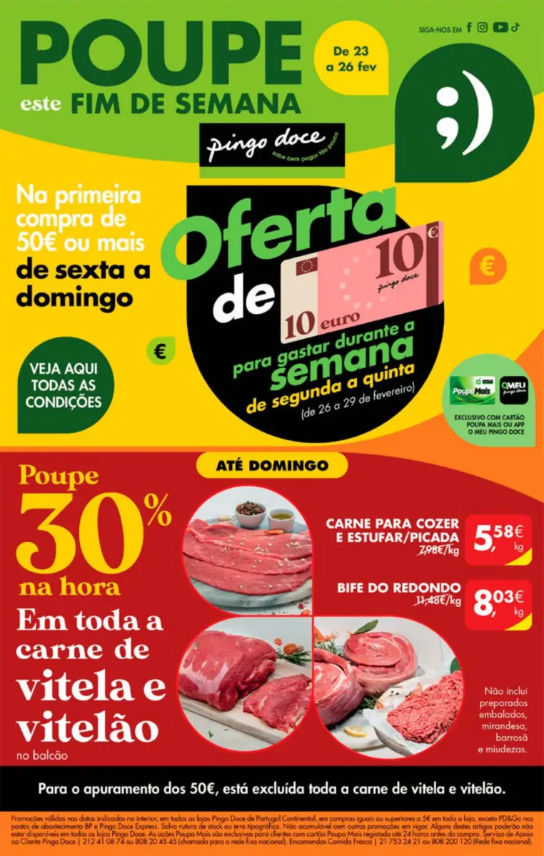 Antevis&atilde;o Folheto Pingo Doce fim-de-semana (23 a 26 fevereiro)