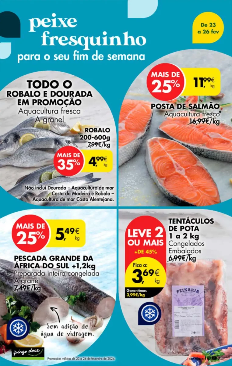 Antevis&atilde;o Folheto Pingo Doce fim-de-semana (23 a 26 fevereiro)