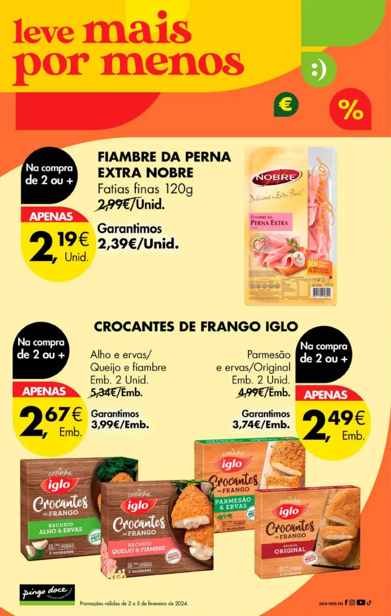 Antevis&atilde;o Folheto Pingo Doce fim-de-semana (2 a 5 fevereiro)