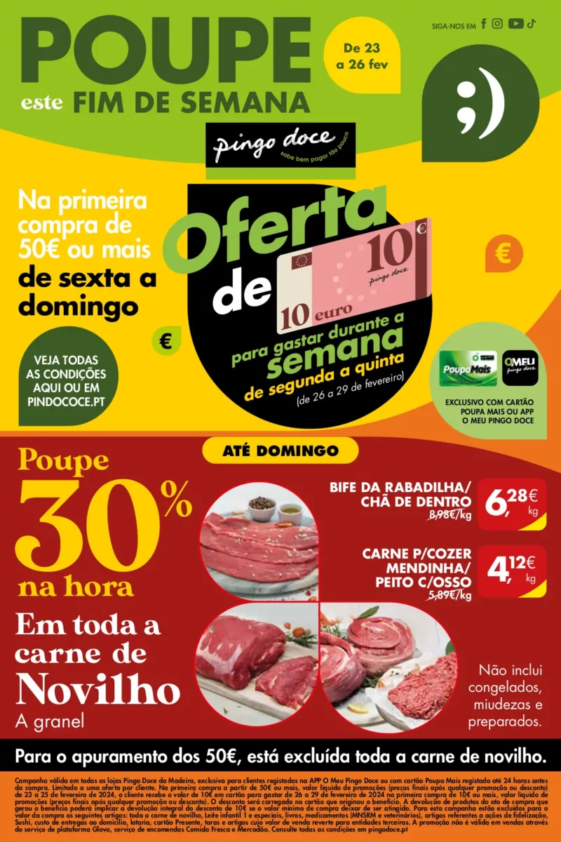 Antevis&atilde;o Folheto Pingo Doce fim-de-semana Madeira (23 a 26 fevereiro)