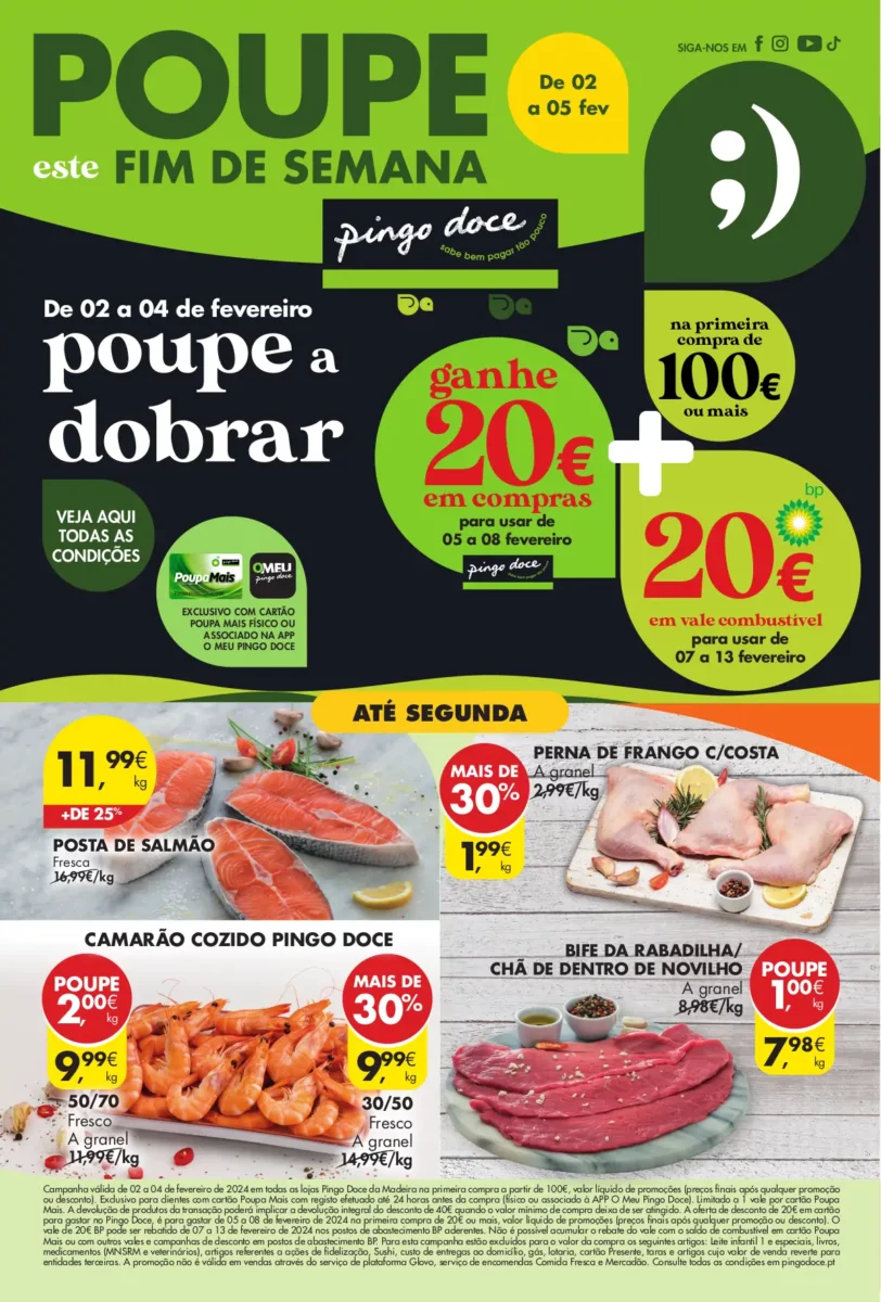 Antevis&atilde;o Folheto Pingo Doce fim-de-semana (Madeira: de 2 a 5 fevereiro)