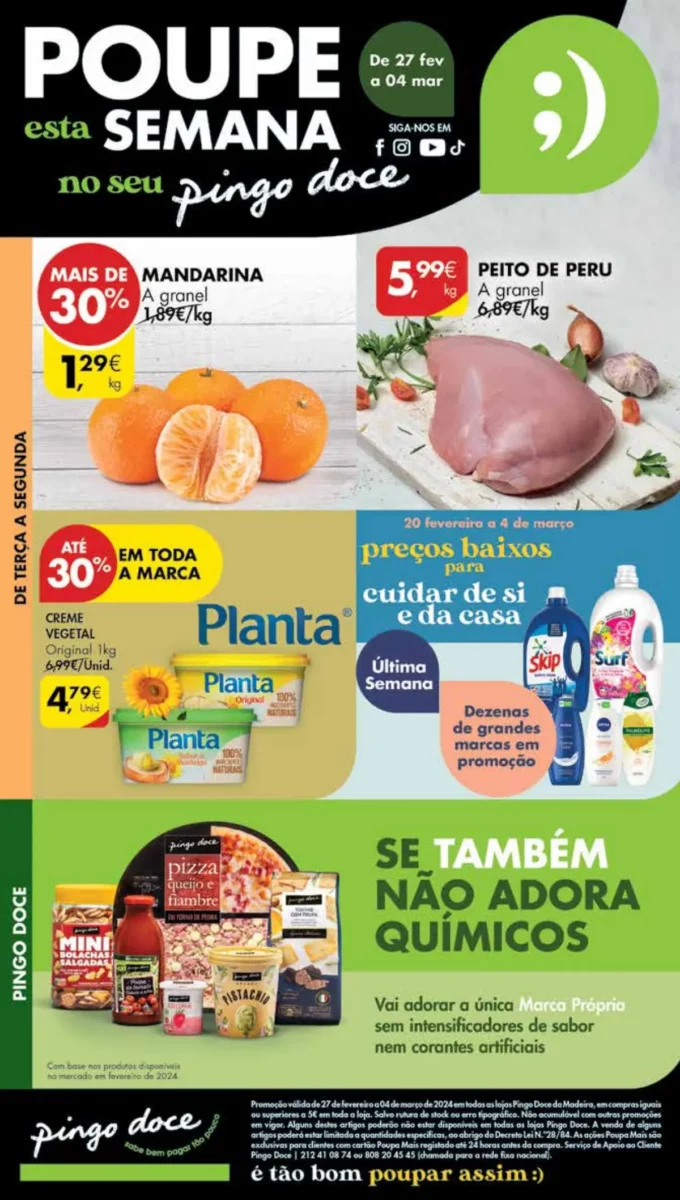 Antevis&atilde;o Folheto Pingo Doce Madeira (27 fevereiro a 4 mar&ccedil;o)