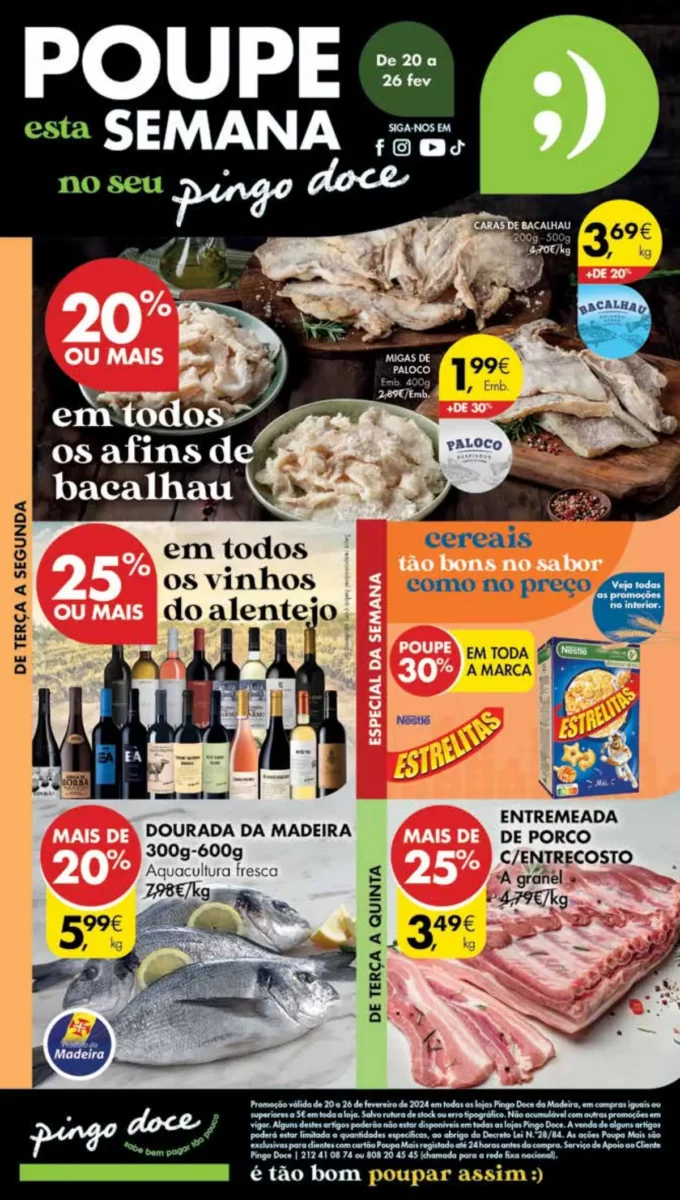 Antevis&atilde;o Folheto Pingo Doce Madeira (20 a 26 fevereiro)