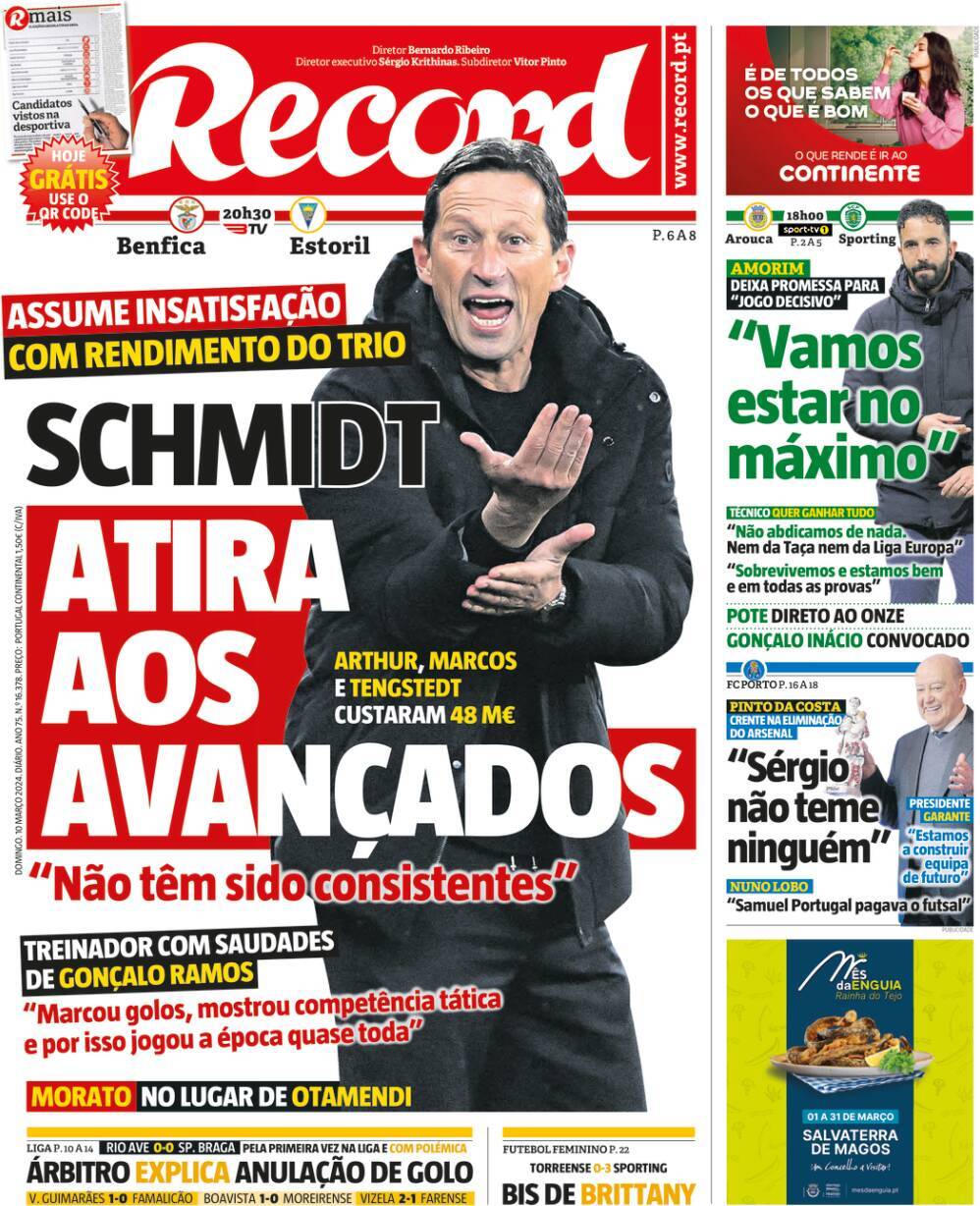 Record: Capa da Edi&ccedil;&atilde;o de domingo, 10 de mar&ccedil;o 2024