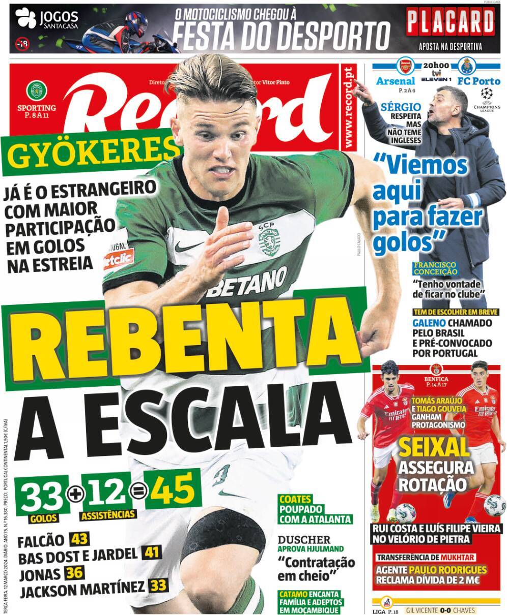 Record: Capa da Edi&ccedil;&atilde;o de ter&ccedil;a-feira, 12 de mar&ccedil;o 2024