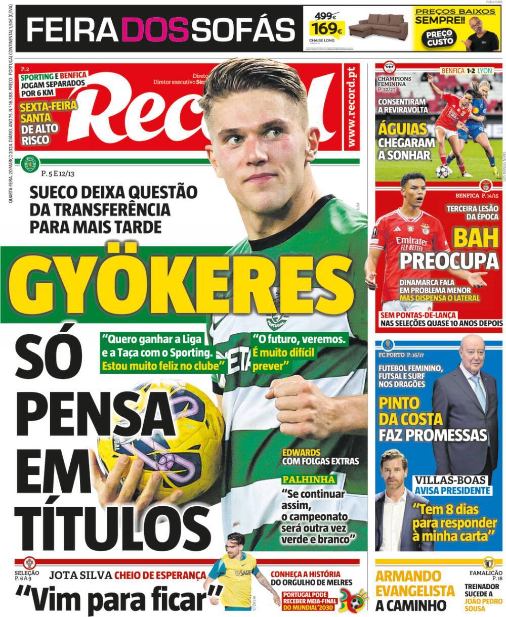 Record: Capa da Edi&ccedil;&atilde;o de quarta-feira, 20 de mar&ccedil;o 2024