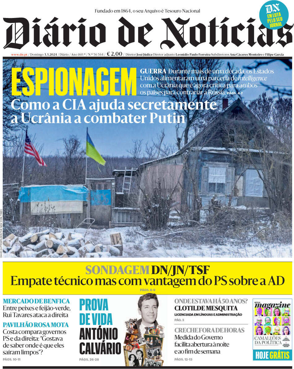 Di&aacute;rio de Not&iacute;cias: Capa da Edi&ccedil;&atilde;o de domingo, 03 de mar&ccedil;o 2024