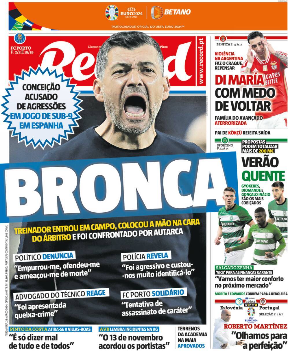 Record: Capa da Edi&ccedil;&atilde;o de ter&ccedil;a-feira, 26 de mar&ccedil;o 2024