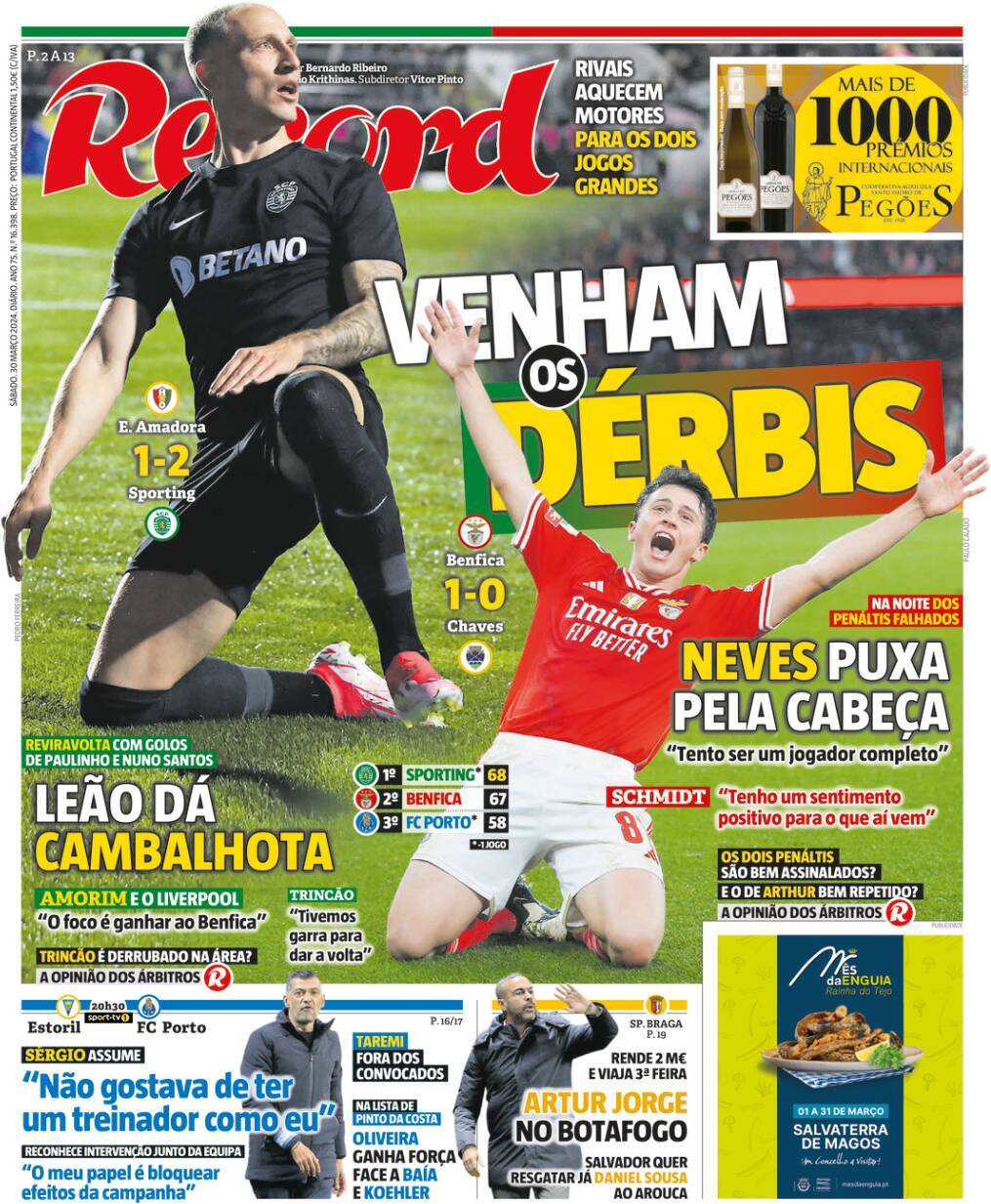 Record: Capa da Edi&ccedil;&atilde;o de s&aacute;bado, 30 de mar&ccedil;o 2024