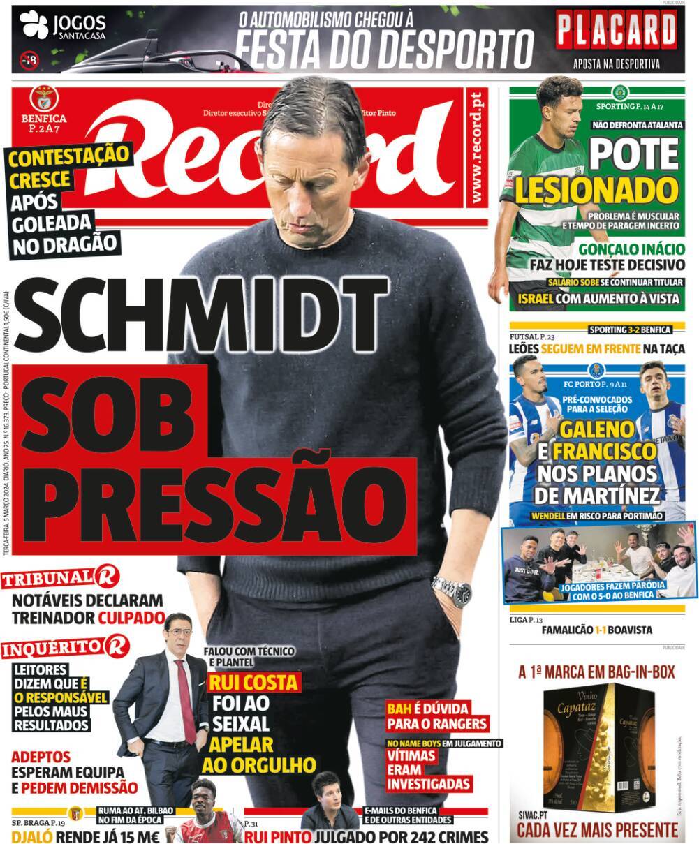 Record: Capa da Edi&ccedil;&atilde;o de ter&ccedil;a-feira, 05 de mar&ccedil;o 2024
