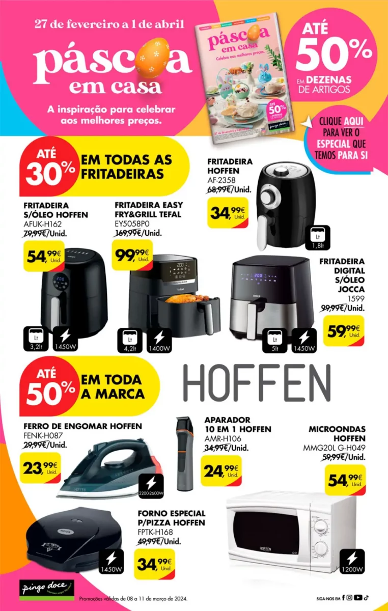 Antevis&atilde;o Folheto Pingo Doce fim-de-semana (8 a 11 mar&ccedil;o)