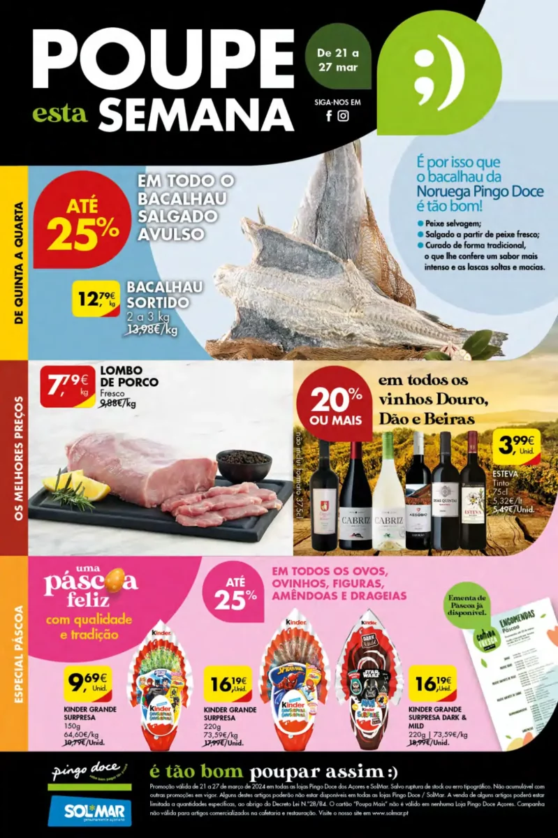 Antevis&atilde;o Folheto Pingo Doce A&ccedil;ores (21 a 27 mar&ccedil;o)