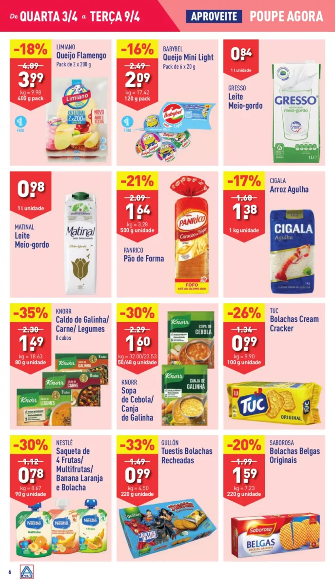 Antevis&atilde;o Folheto ALDI (3 a 9 abril)