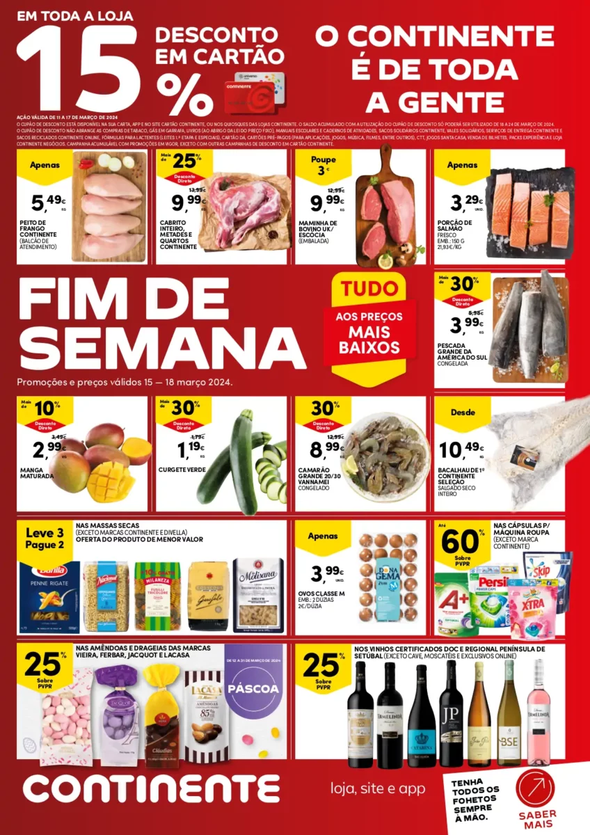 Folheto Continente fim-de-semana (15 a 18 mar&ccedil;o)