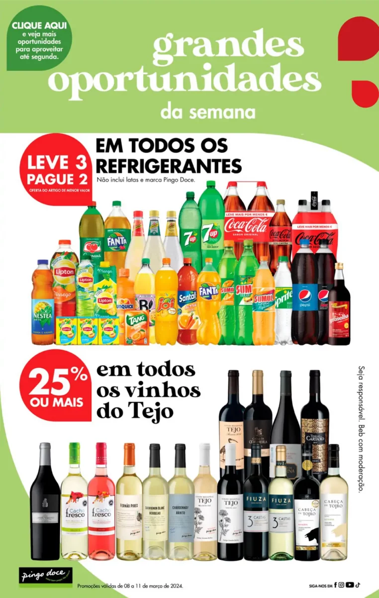 Antevis&atilde;o Folheto Pingo Doce fim-de-semana (8 a 11 mar&ccedil;o)
