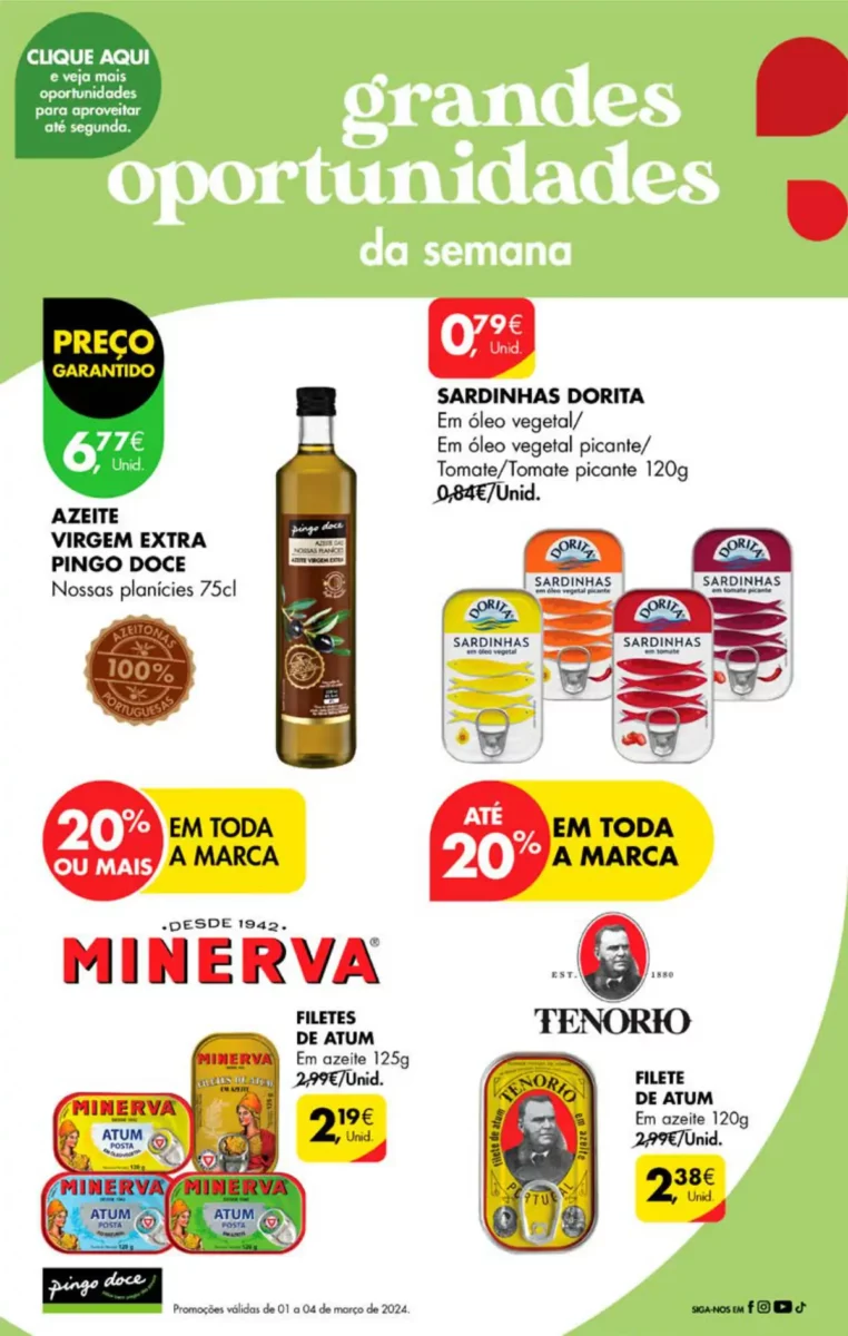 Antevis&atilde;o Folheto Pingo Doce fim-de-semana (1 a 4 mar&ccedil;o)