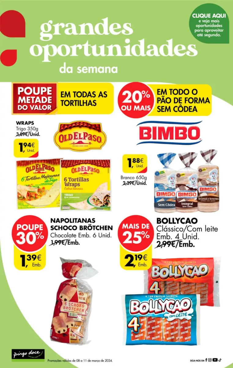 Antevis&atilde;o Folheto Pingo Doce fim-de-semana (8 a 11 mar&ccedil;o)
