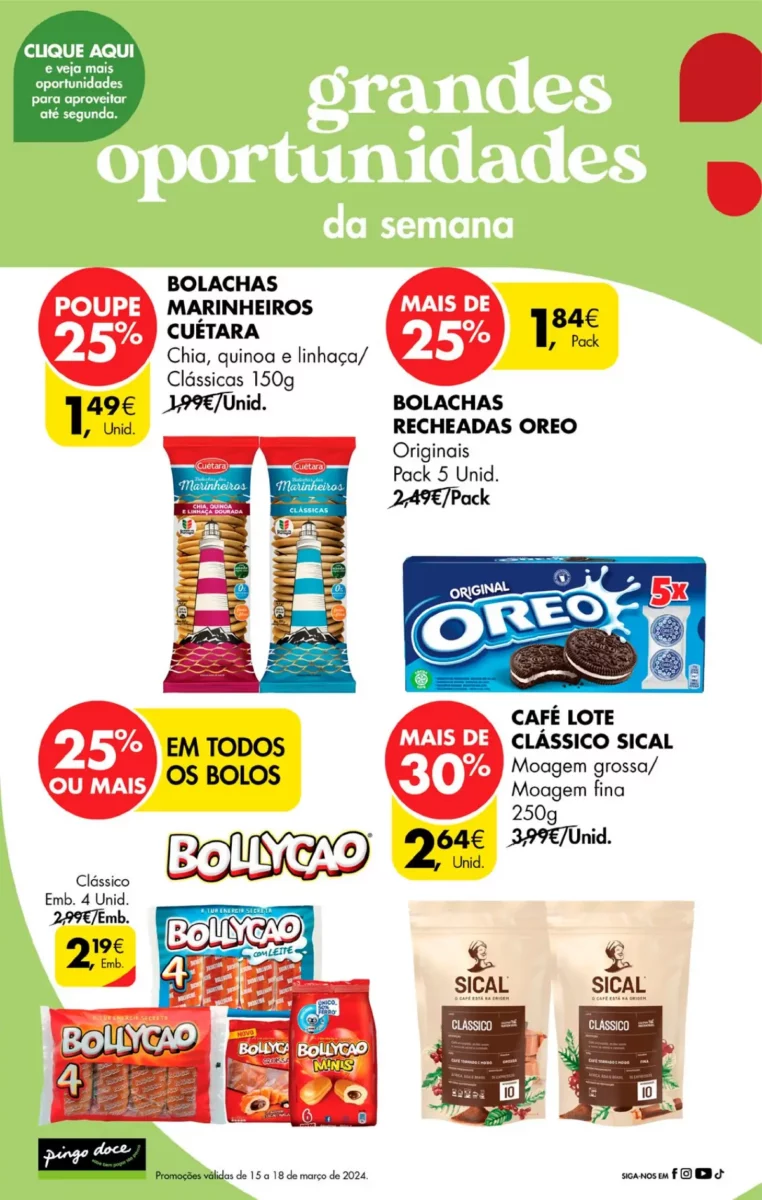 Antevis&atilde;o Folheto Pingo Doce fim-de-semana (15 a 18 mar&ccedil;o)