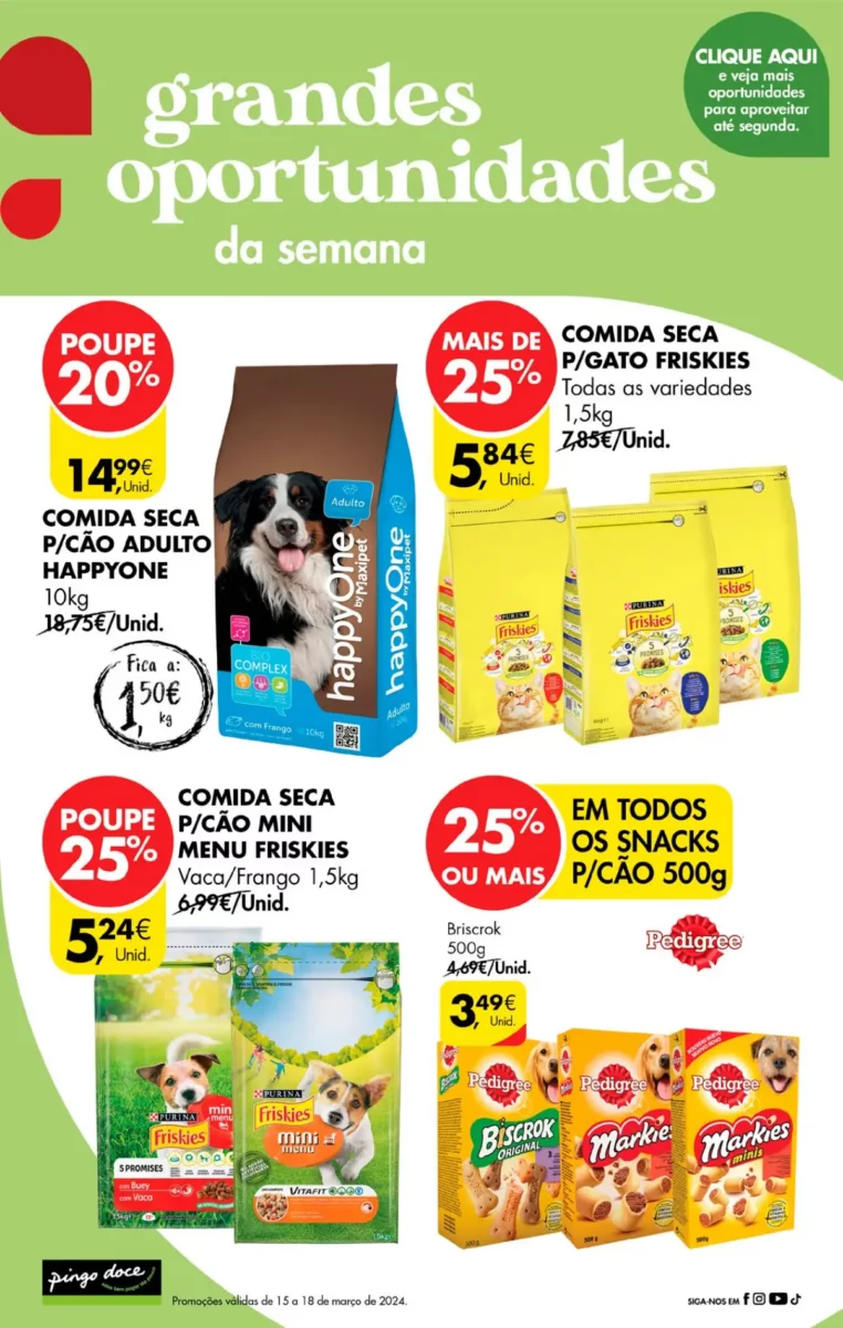 Antevis&atilde;o Folheto Pingo Doce fim-de-semana (15 a 18 mar&ccedil;o)