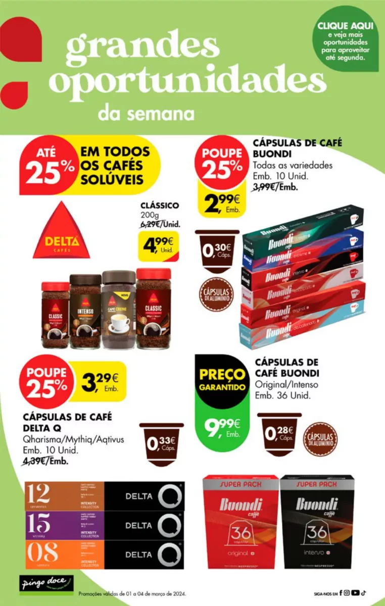 Antevis&atilde;o Folheto Pingo Doce fim-de-semana (1 a 4 mar&ccedil;o)