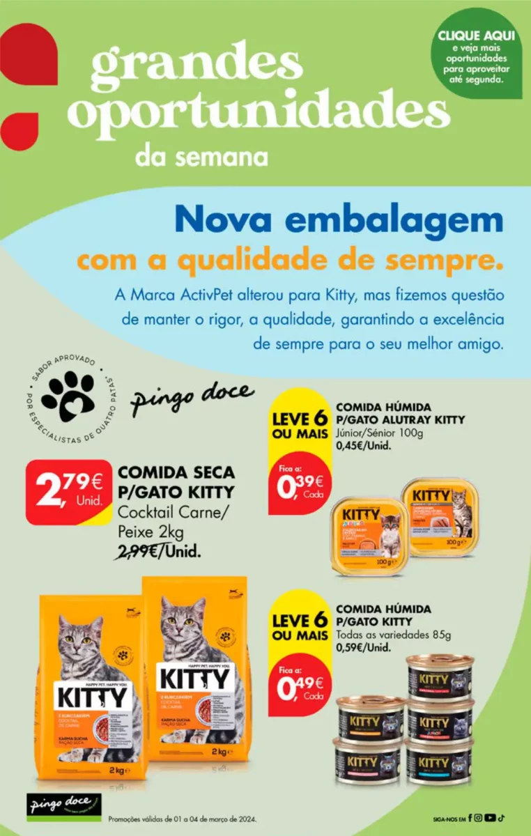 Antevis&atilde;o Folheto Pingo Doce fim-de-semana (1 a 4 mar&ccedil;o)