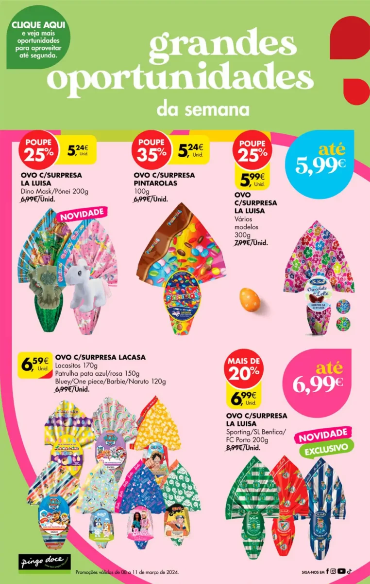 Antevis&atilde;o Folheto Pingo Doce fim-de-semana (8 a 11 mar&ccedil;o)