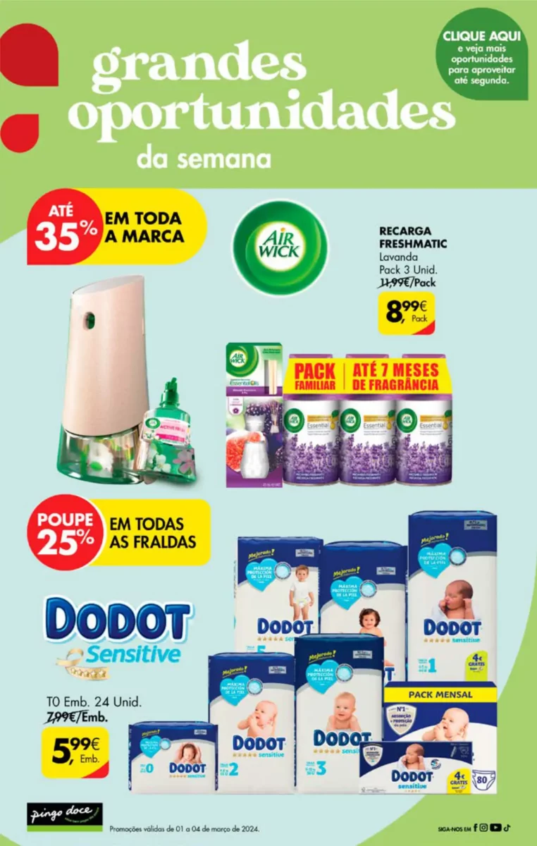 Antevis&atilde;o Folheto Pingo Doce fim-de-semana (1 a 4 mar&ccedil;o)