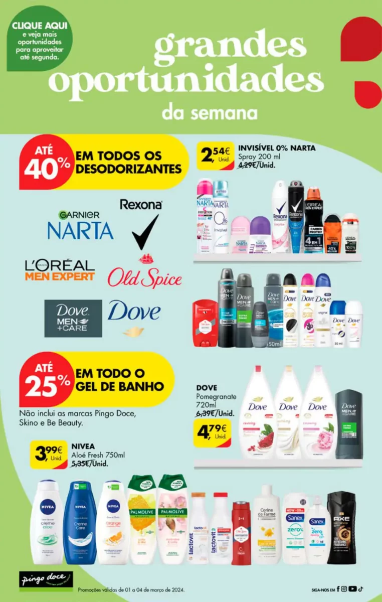 Antevis&atilde;o Folheto Pingo Doce fim-de-semana (1 a 4 mar&ccedil;o)
