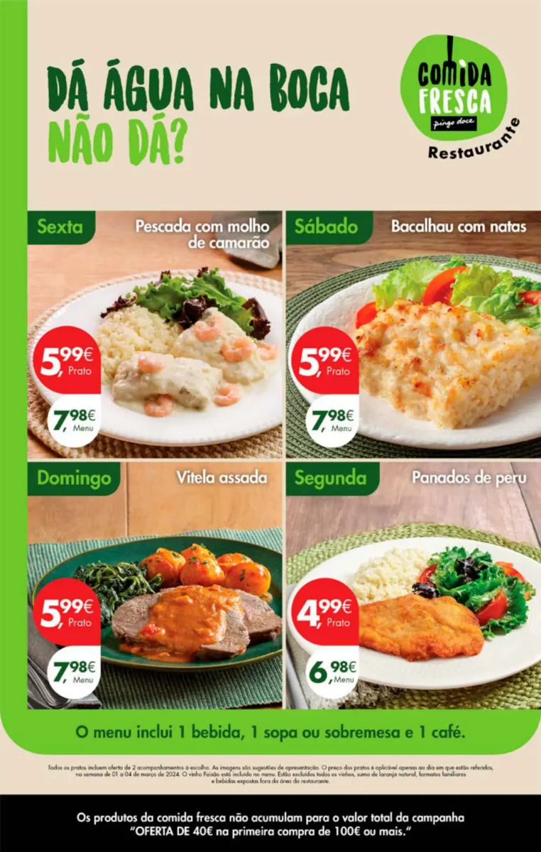 Antevis&atilde;o Folheto Pingo Doce fim-de-semana (1 a 4 mar&ccedil;o)