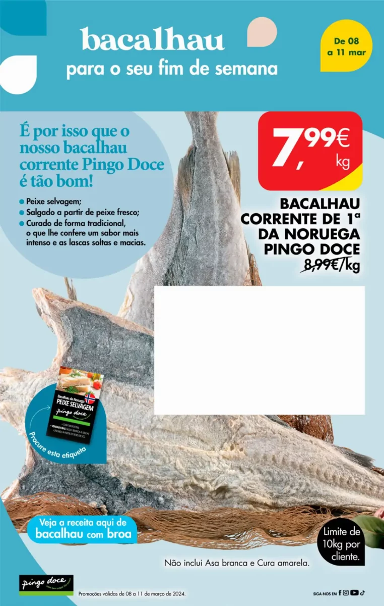 Antevis&atilde;o Folheto Pingo Doce fim-de-semana (8 a 11 mar&ccedil;o)